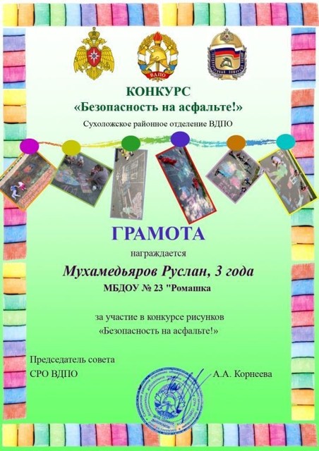 Конкурс Безопасность на асфальте! , Сухоложское районное отделение ВДПО , 2022г.