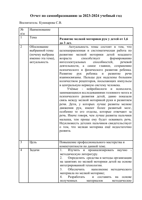 Кушнарева Отчет по самообразованию 23-24